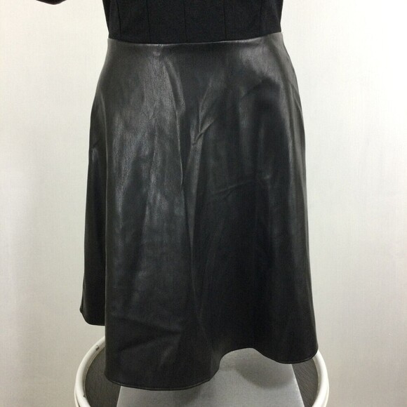 Bailey 44 Womens Fit & Flare Faux Leather Scoop Neck Mini Dress Black Size Small - Picture 3 of 9